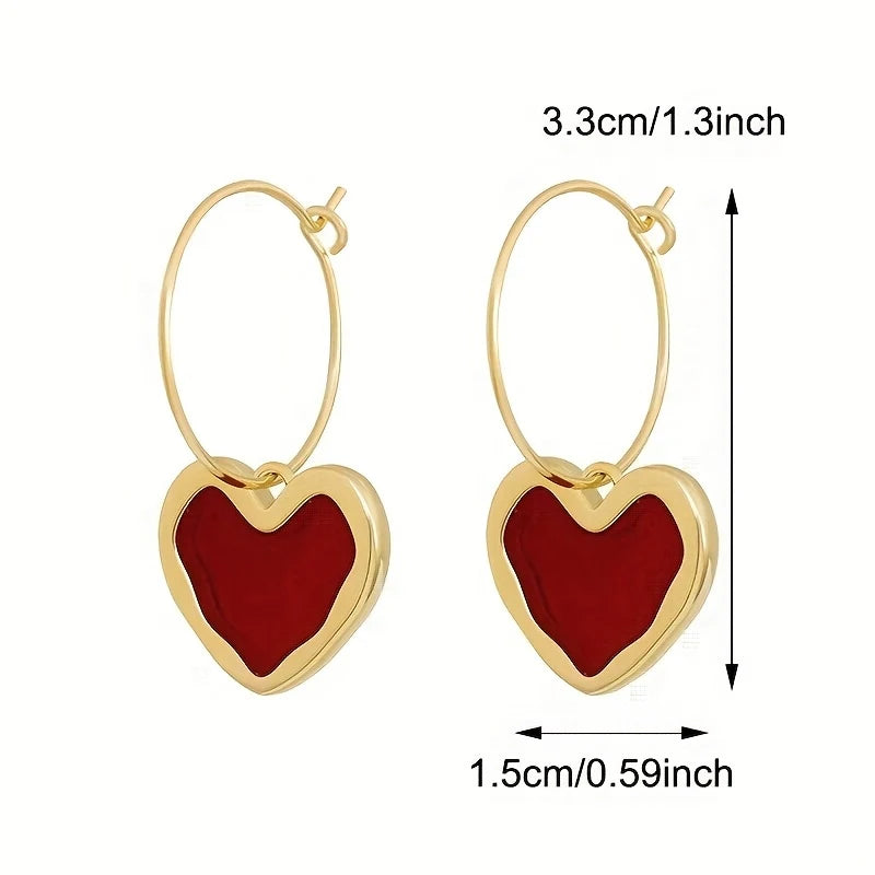 Vintage Heart Drop Earrings