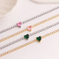 18K CZ Heart Tennis Necklace