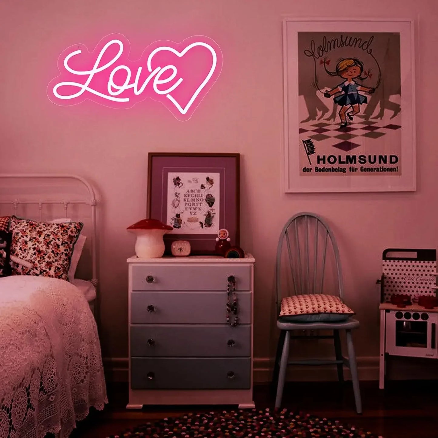 Love Heart Neon Wall Sign