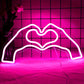 Hand Heart Neon Light