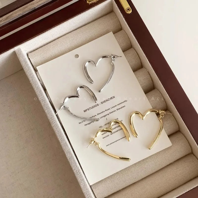 S925 Cross Heart Earrings