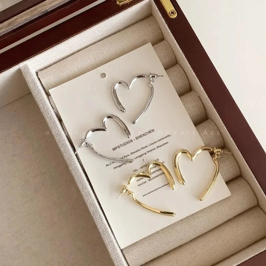 S925 Cross Heart Earrings