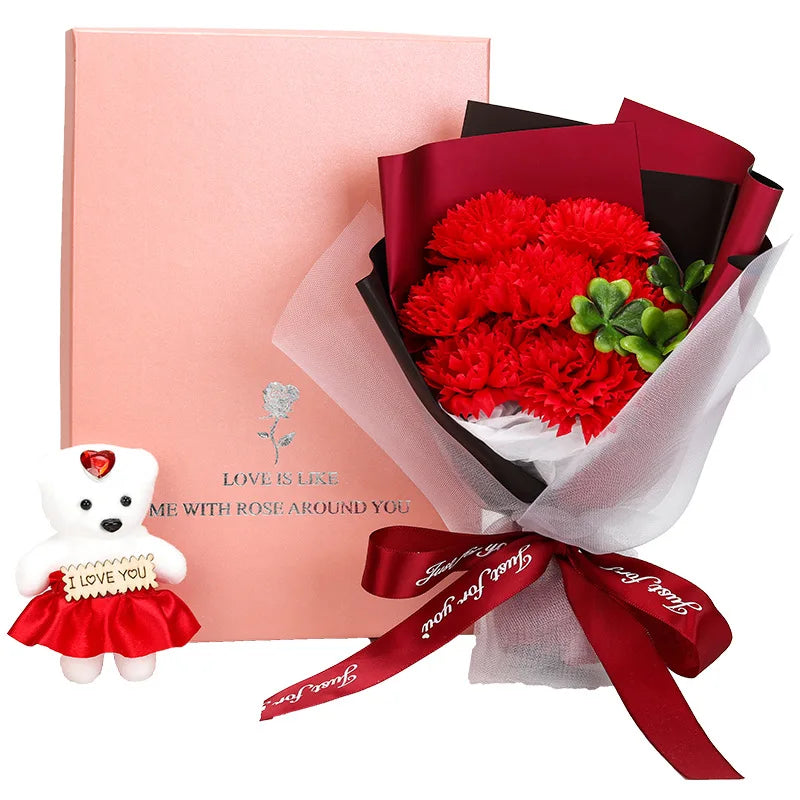 7-Rose Soap Teddy Gift