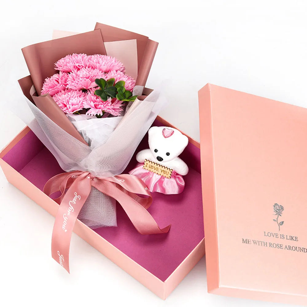 7-Rose Soap Teddy Gift