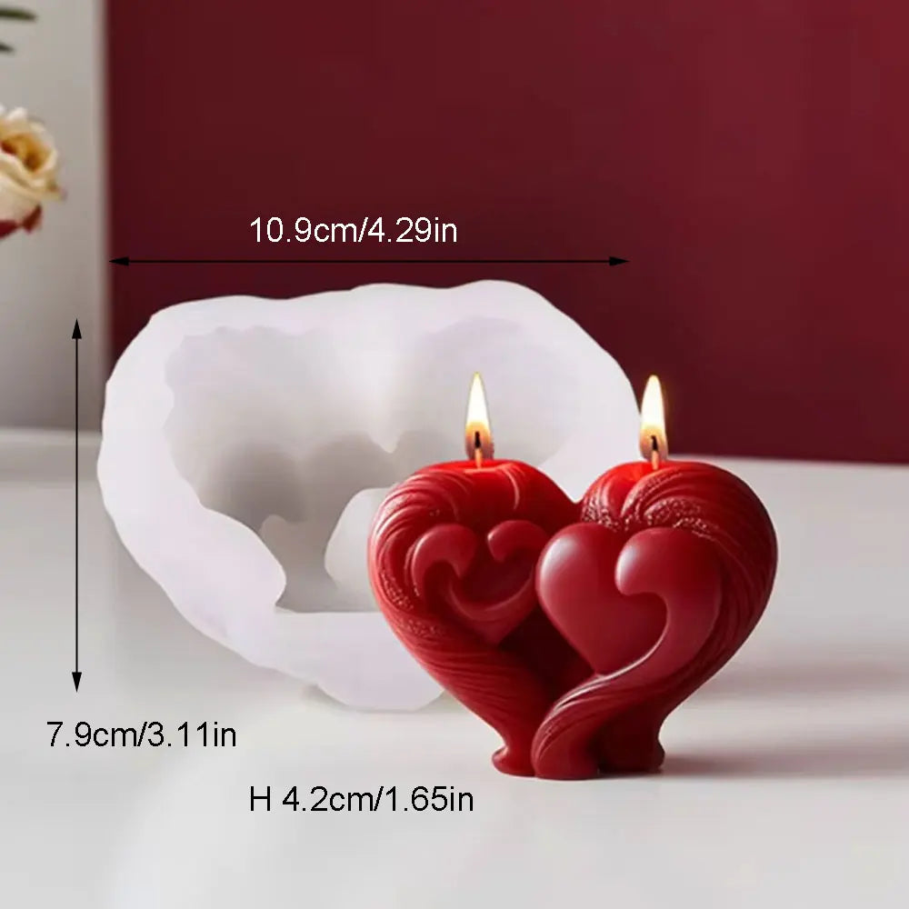 3D Heart Candle Mold Base