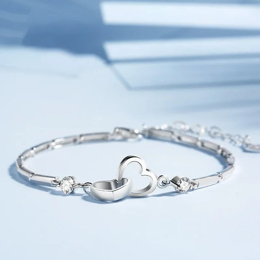 925 Silver Heart Charm Bracelet