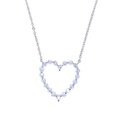 5A CZ Hollow Heart Pendant