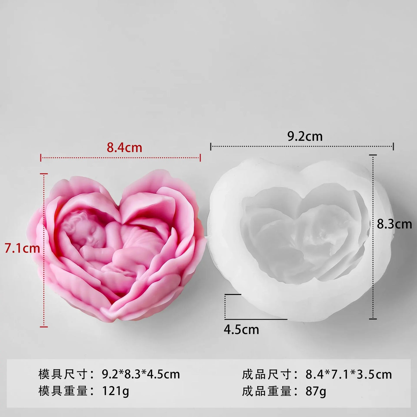 Angel Heart Candle Mold