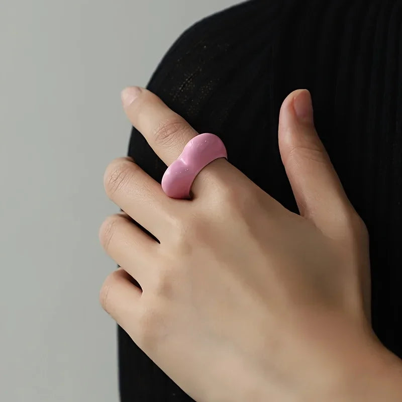 Enamel Heart Love Ring