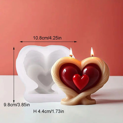 3D Heart Candle Mold Base
