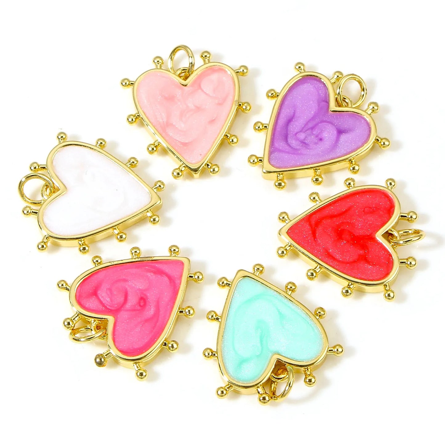 Multicolor Enamel Heart Pendant
