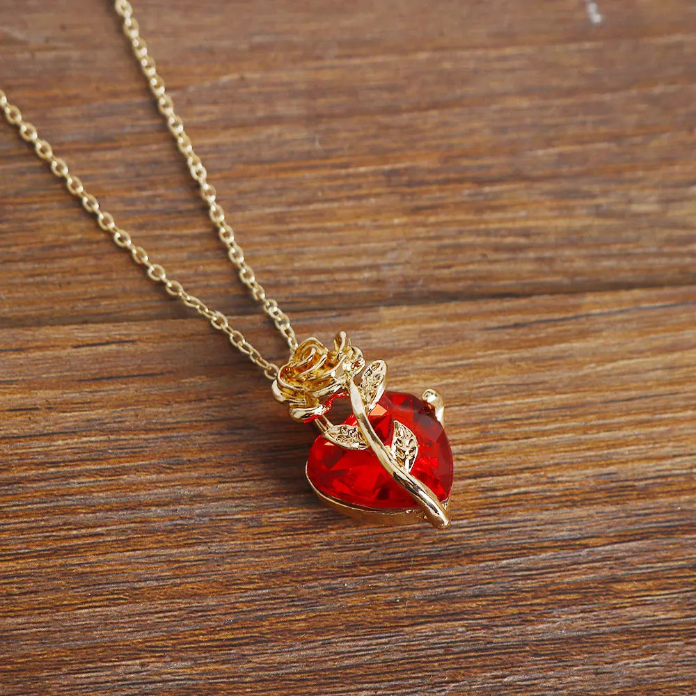 Gothic Rose Heart Necklace