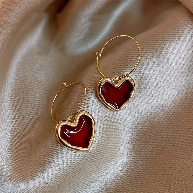 Vintage Heart Drop Earrings