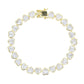 Gold Bezel Heart CZ Bracelet