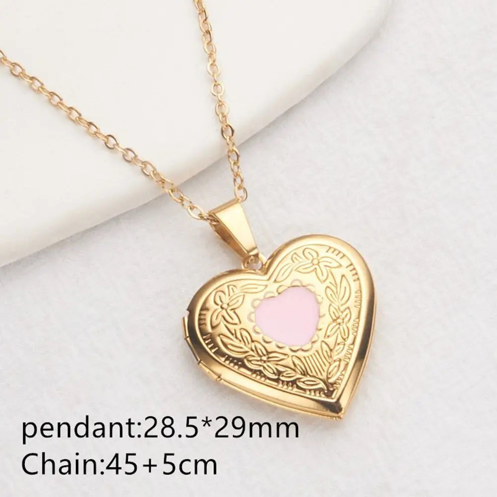 Floral Heart Locket Necklace
