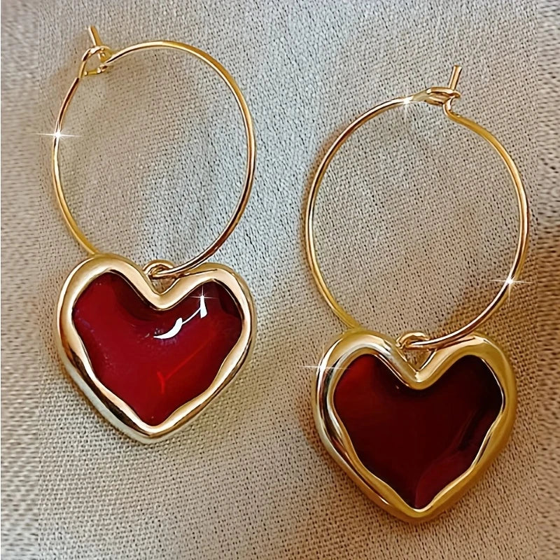 Vintage Heart Drop Earrings