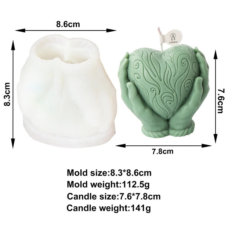 Handheld Heart Candle Mold