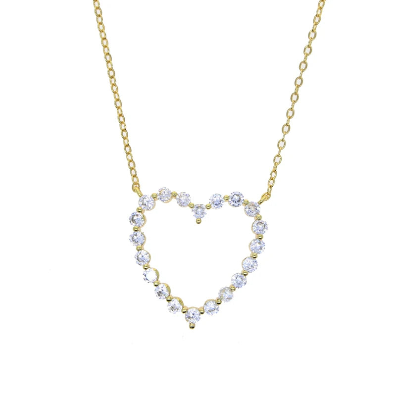 5A CZ Hollow Heart Pendant