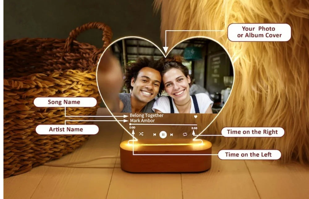 Personalized Heart Frame Light