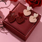 Red Pink Heart Dangle Earrings