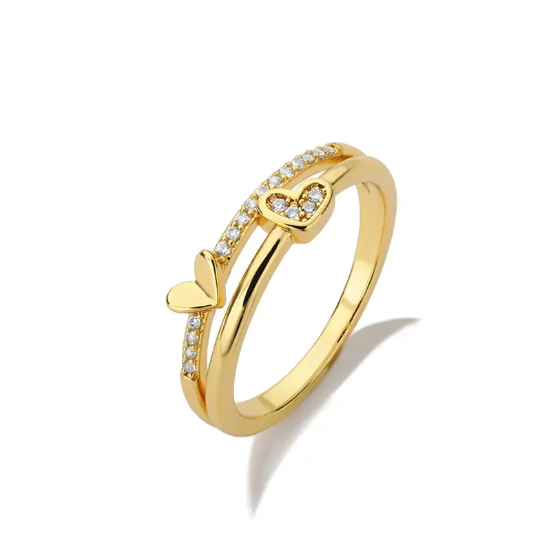 Stainless Double Heart Ring — photo 3