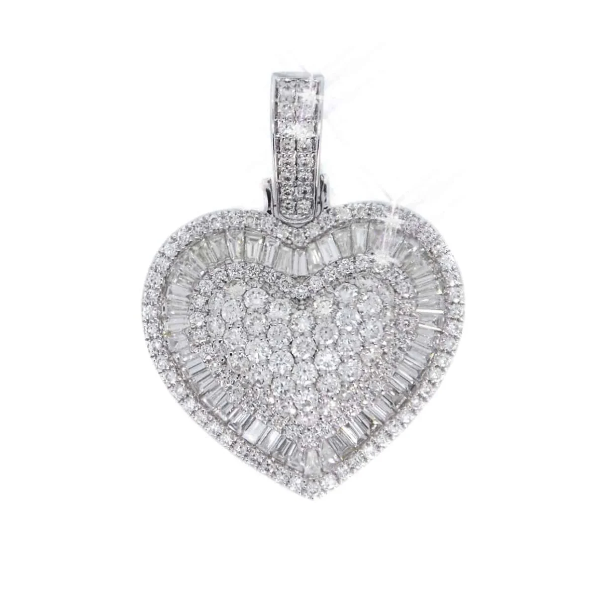 Iced CZ Heart Pendant Necklace — photo 15