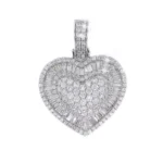 Iced CZ Heart Pendant Necklace — view 15