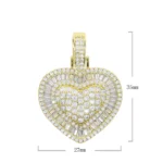 Iced CZ Heart Pendant Necklace — view 11