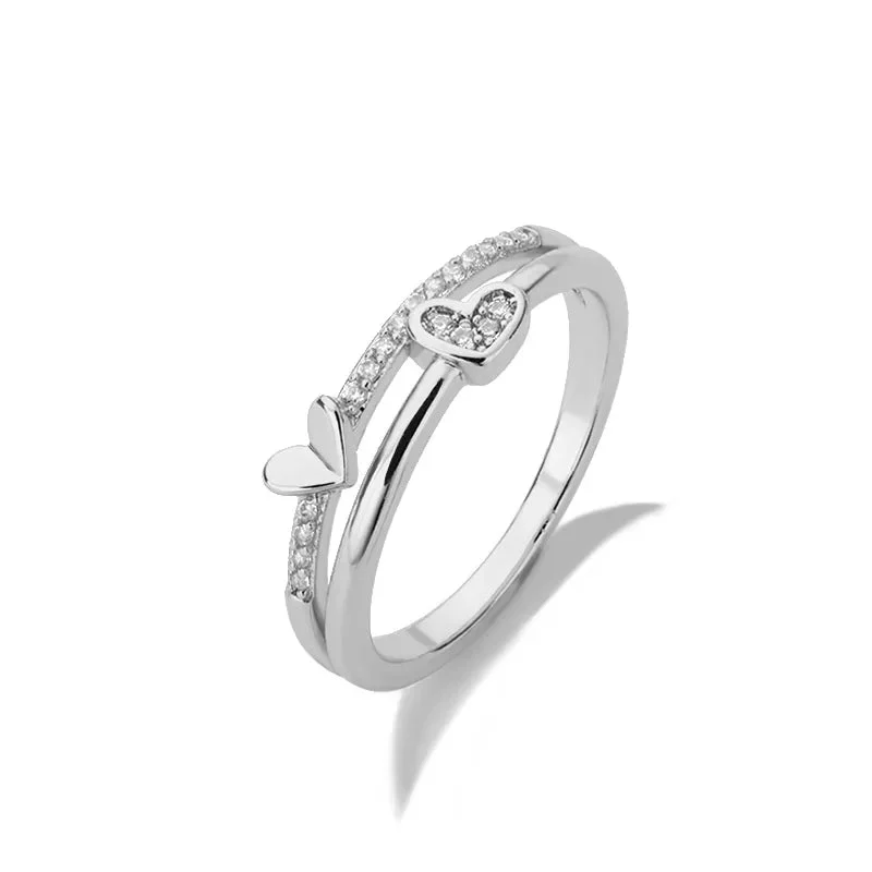 Stainless Double Heart Ring — photo 4