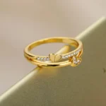 Stainless Double Heart Ring — view 6