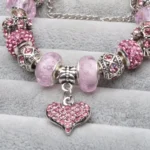 Pink Crystal Bead Bracelet — photo 4