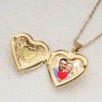 Floral Heart Locket Necklace — view 2