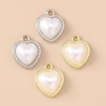 Pearl Heart Charms 10pcs — view 2