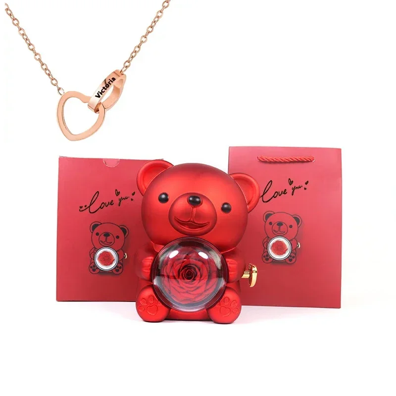 Rose Bear Box with Engraved Necklace — photo 9