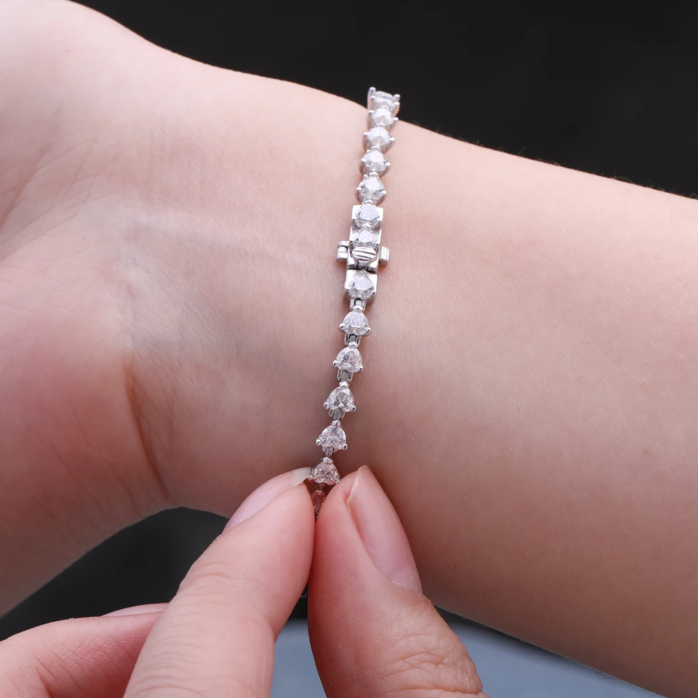 Heart Moissanite Tennis Bracelet — photo 6
