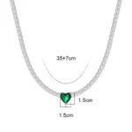 18K CZ Heart Tennis Necklace — view 25