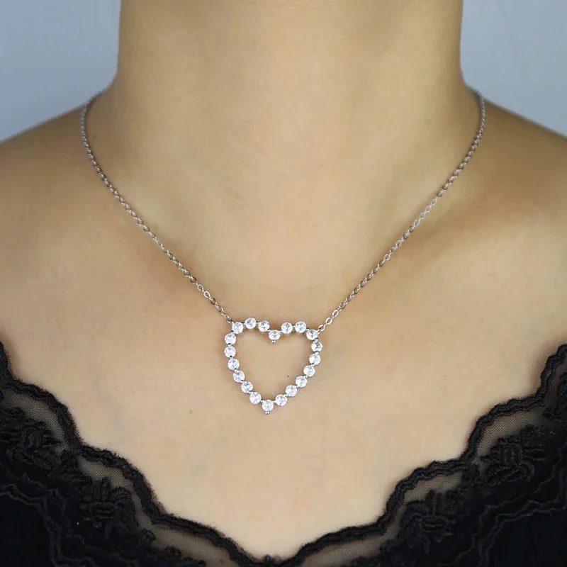 5A CZ Hollow Heart Pendant — photo 10
