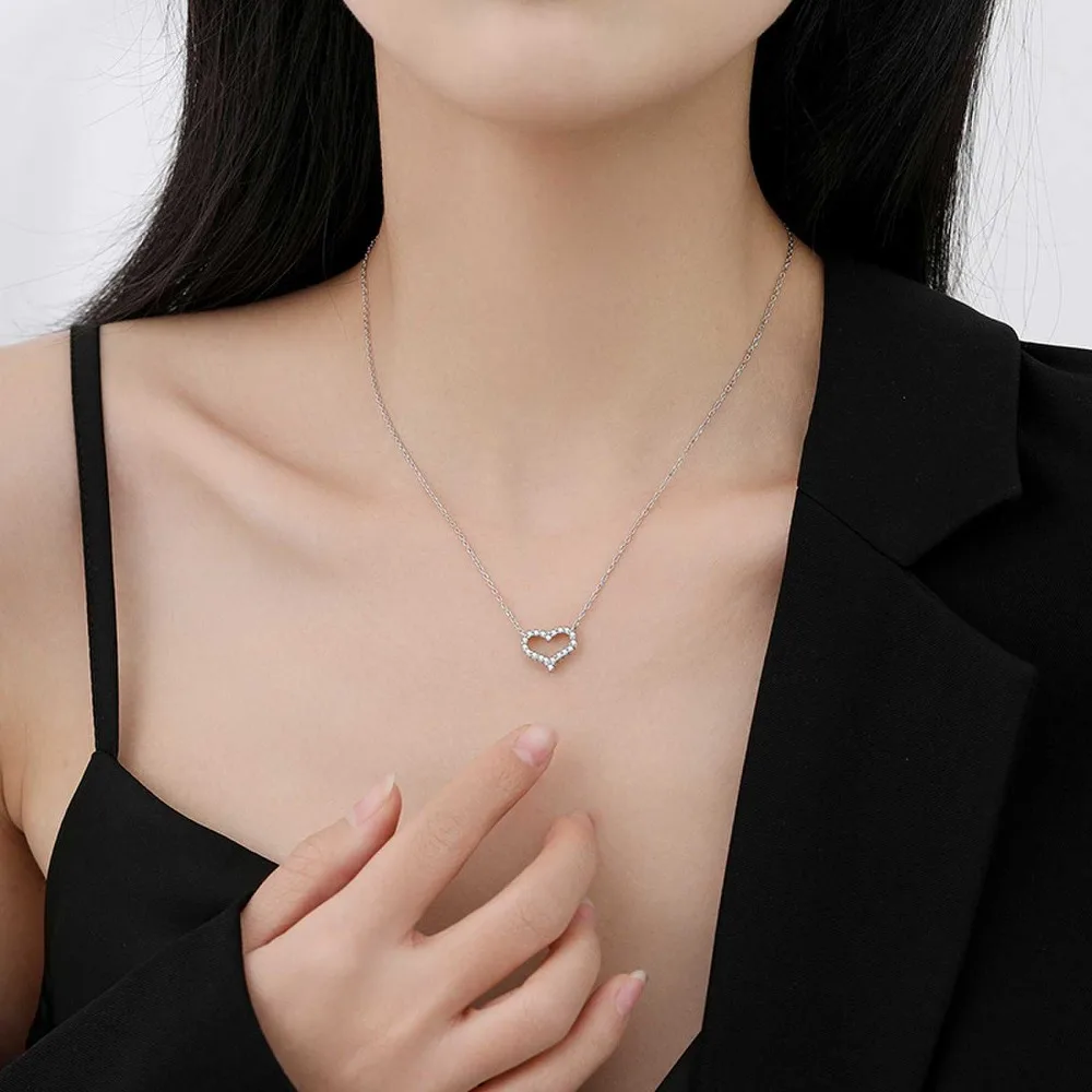 Open Heart Moissanite Necklace — photo 5