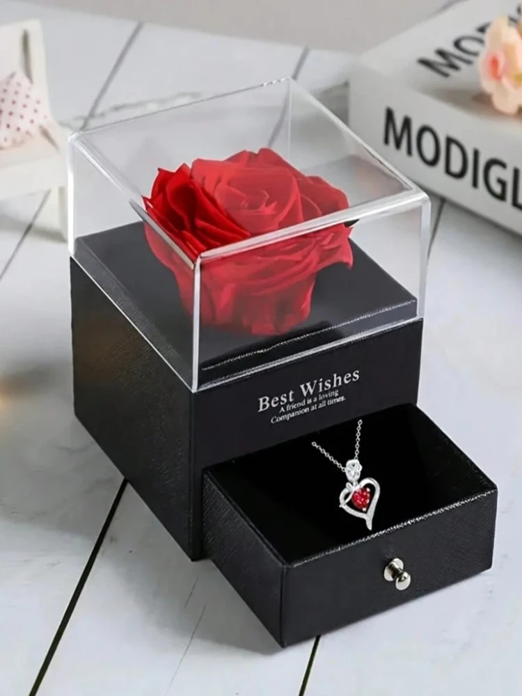 Eternal Rose Box with Heart Necklace — photo 7