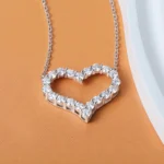 Open Heart Moissanite Necklace