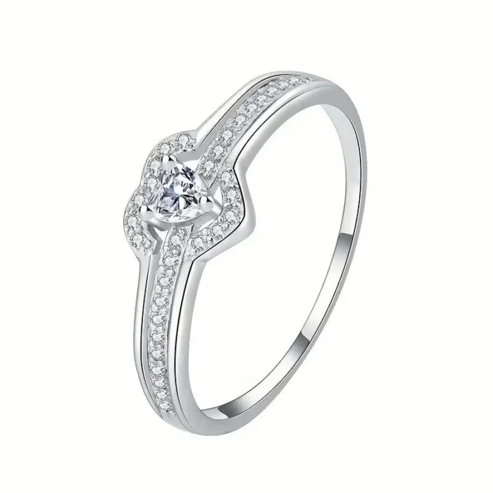 Two-Tone Hollow Heart Ring