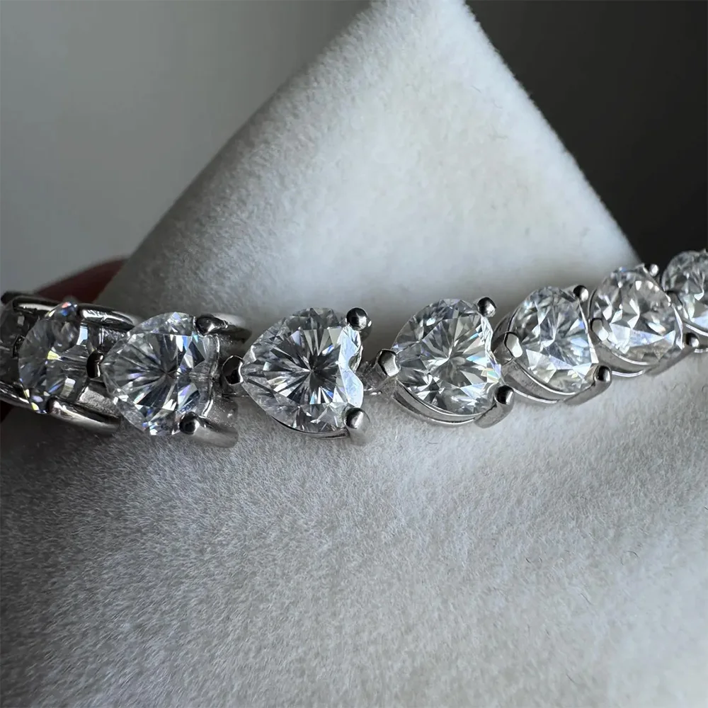 Heart Moissanite Tennis Bracelet — photo 10