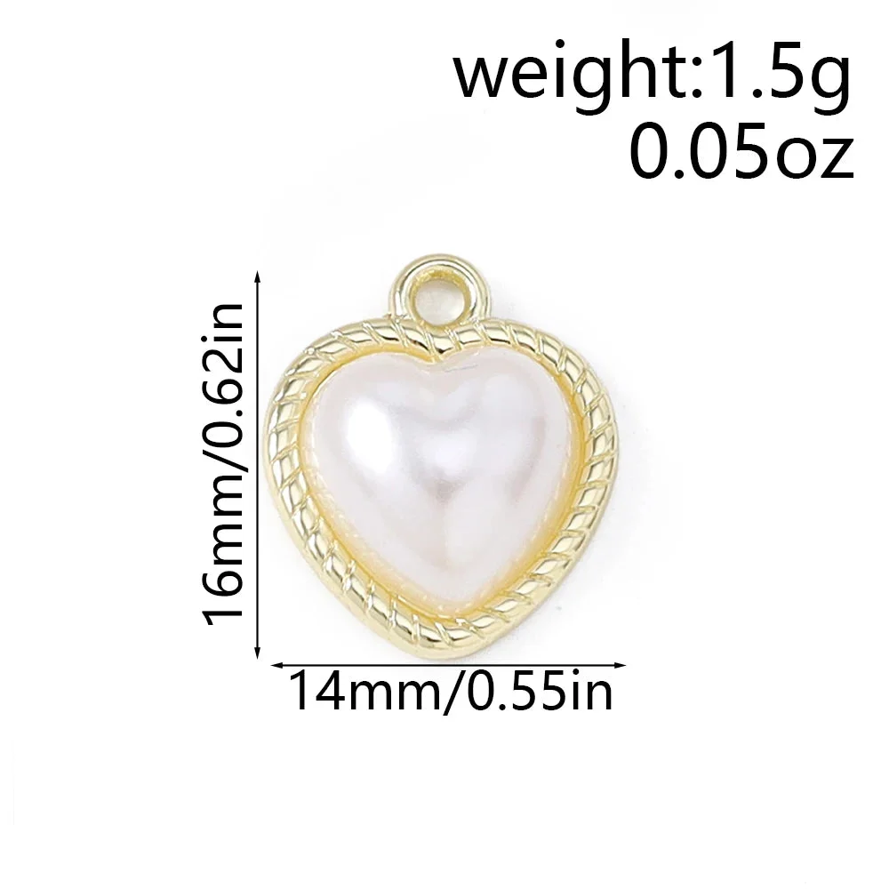 Pearl Heart Charms 10pcs — photo 4