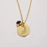 Birth Flower Disc Necklace — photo 10