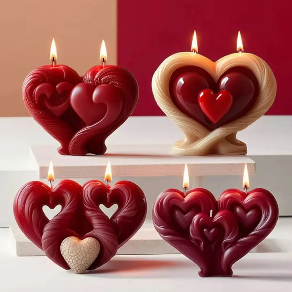 3D Heart Candle Mold Base