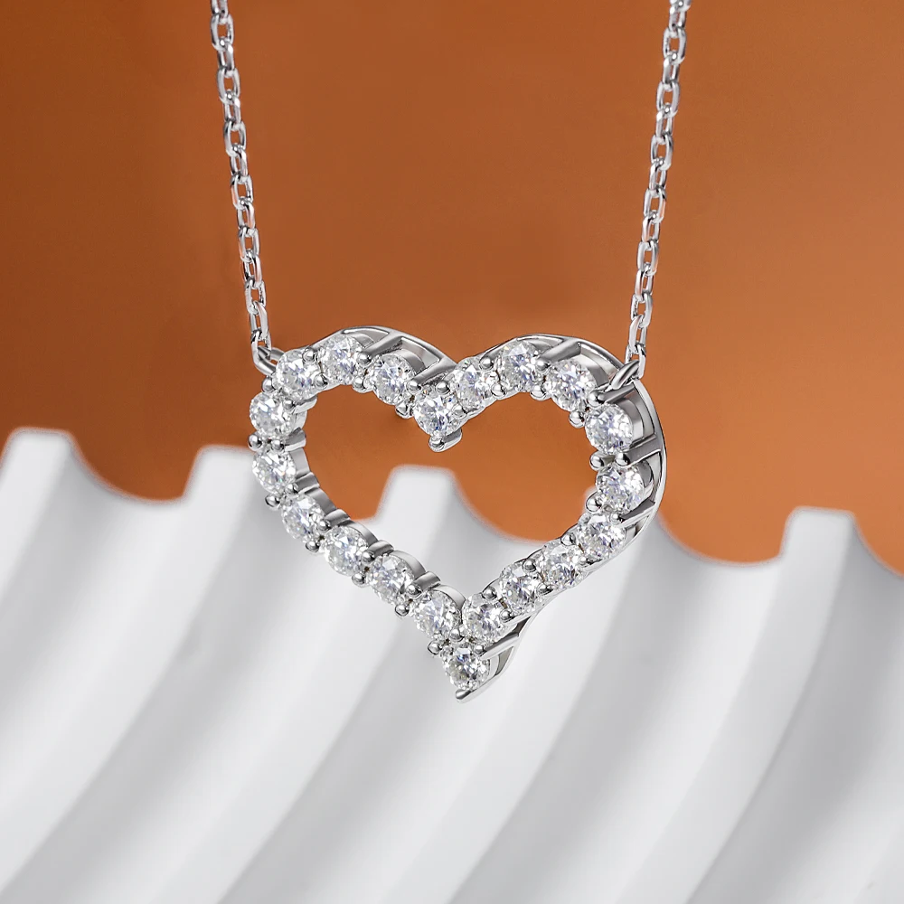 Open Heart Moissanite Necklace — photo 6