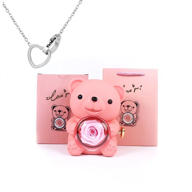 Rose Bear Box with Engraved Necklace — photo 6