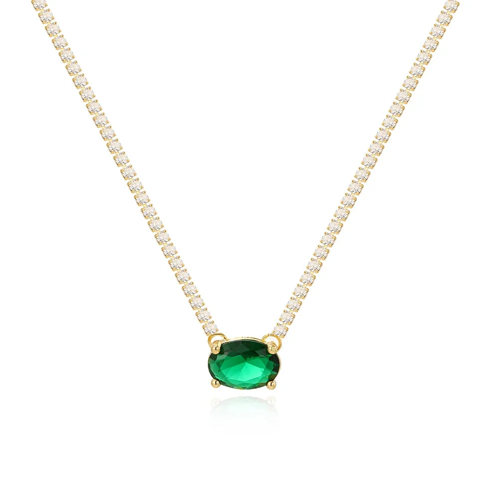 18K CZ Heart Tennis Necklace — photo 14