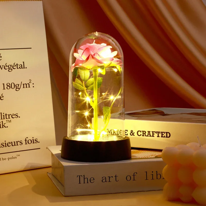 Glass Dome Rose with Fairy Lights — photo 3