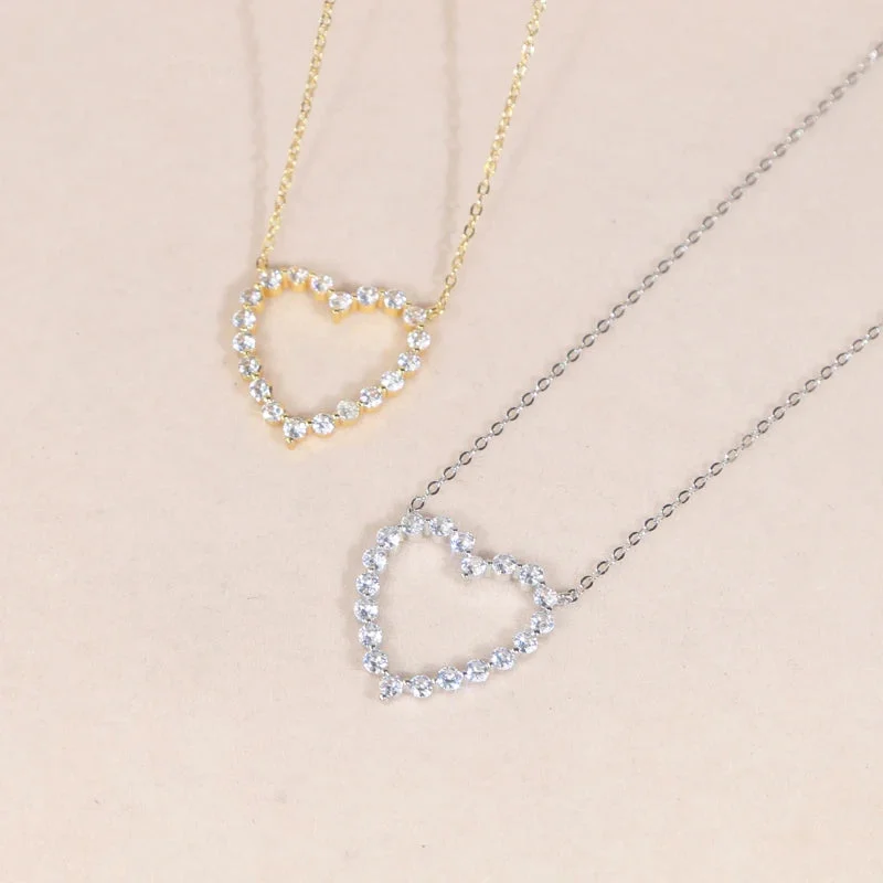 5A CZ Hollow Heart Pendant — photo 8